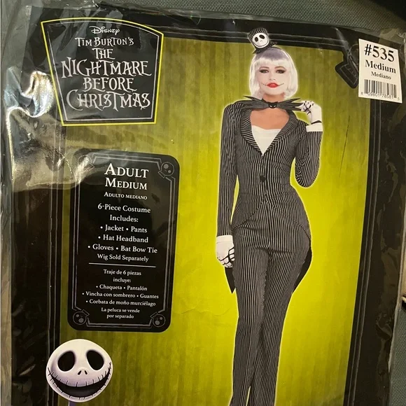 Amscan Lady Jack Skellington Costume Set - Picture 1 of 2